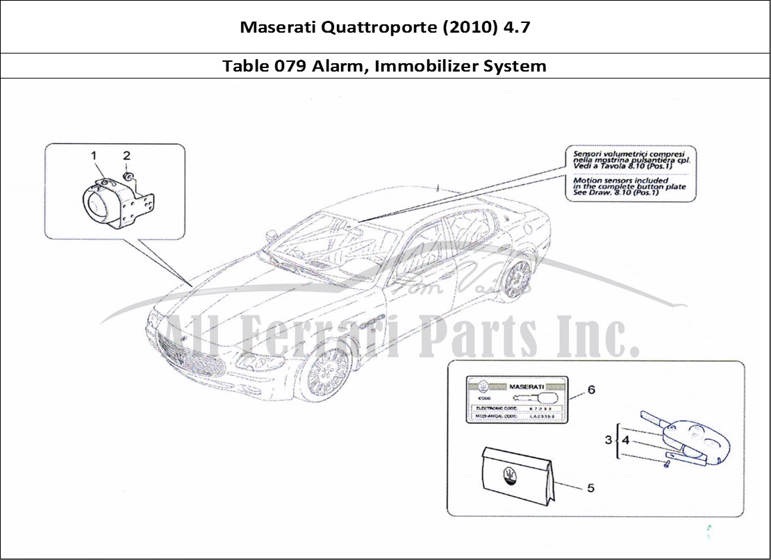 Ferrari Parts Maserati QTP. (2010) 4.7 Page 079 Alarm And Immobilizer Sys