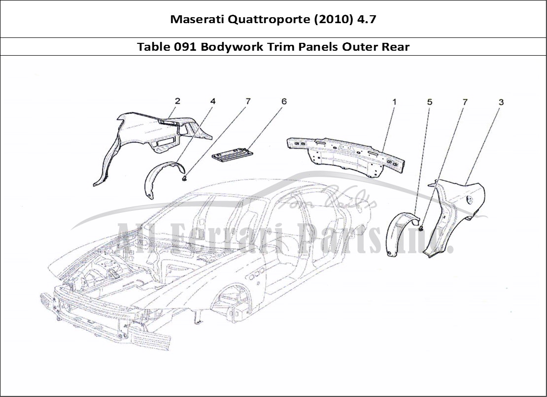 Ferrari Parts Maserati QTP. (2010) 4.7 Page 091 Bodywork And Rear Outer T