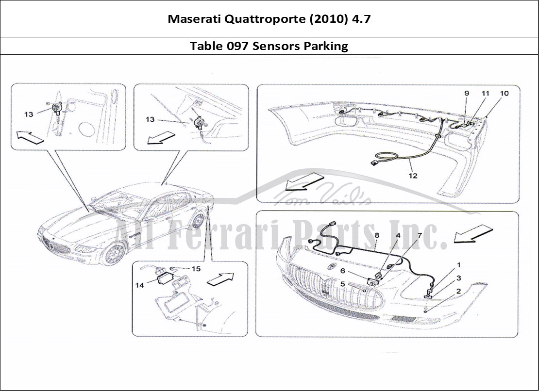 Ferrari Parts Maserati QTP. (2010) 4.7 Page 097 Parking Sensors