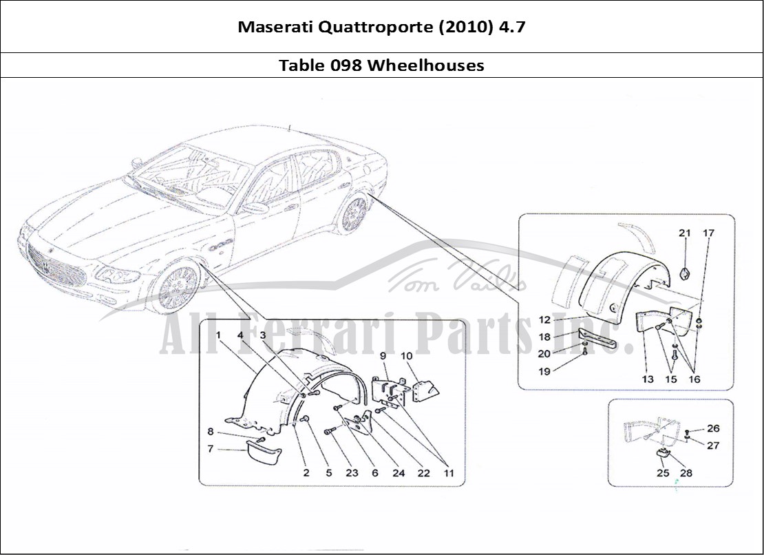 Ferrari Parts Maserati QTP. (2010) 4.7 Page 098 Wheelhouse And Lids