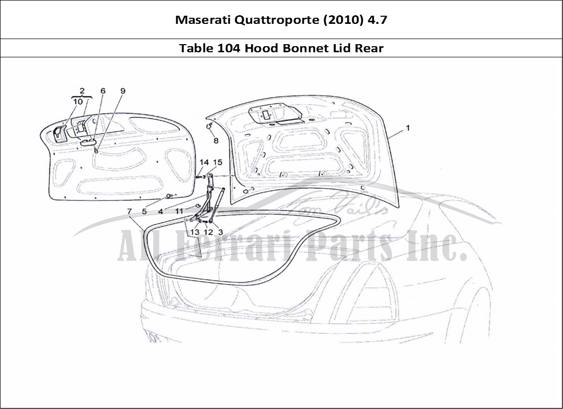 Ferrari Parts Maserati QTP. (2010) 4.7 Page 104 Rear Lid