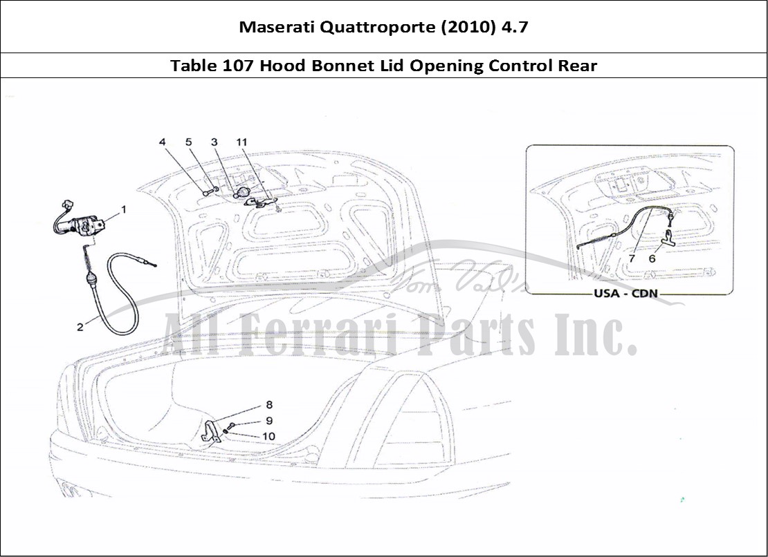Ferrari Parts Maserati QTP. (2010) 4.7 Page 107 Rear Lid Opening Control