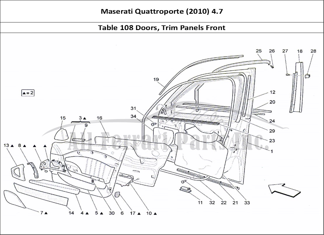 Ferrari Parts Maserati QTP. (2010) 4.7 Page 108 Front Doors: Trim Panels