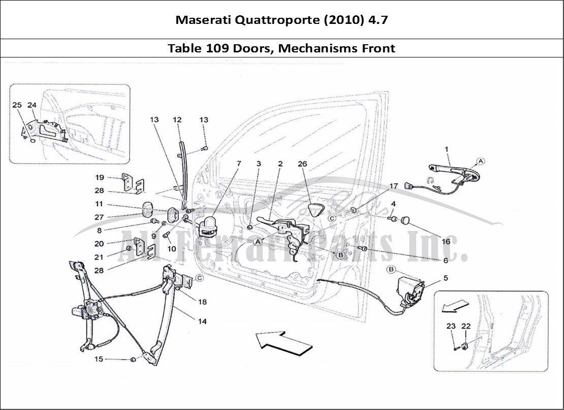 Ferrari Parts Maserati QTP. (2010) 4.7 Page 109 Front Doors: Mechanisms