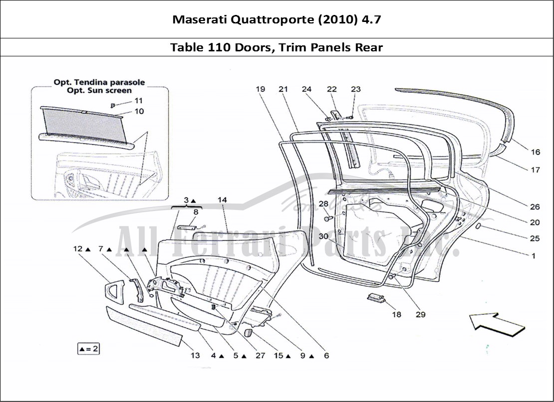 Ferrari Parts Maserati QTP. (2010) 4.7 Page 110 Rear Doors: Trim Panels
