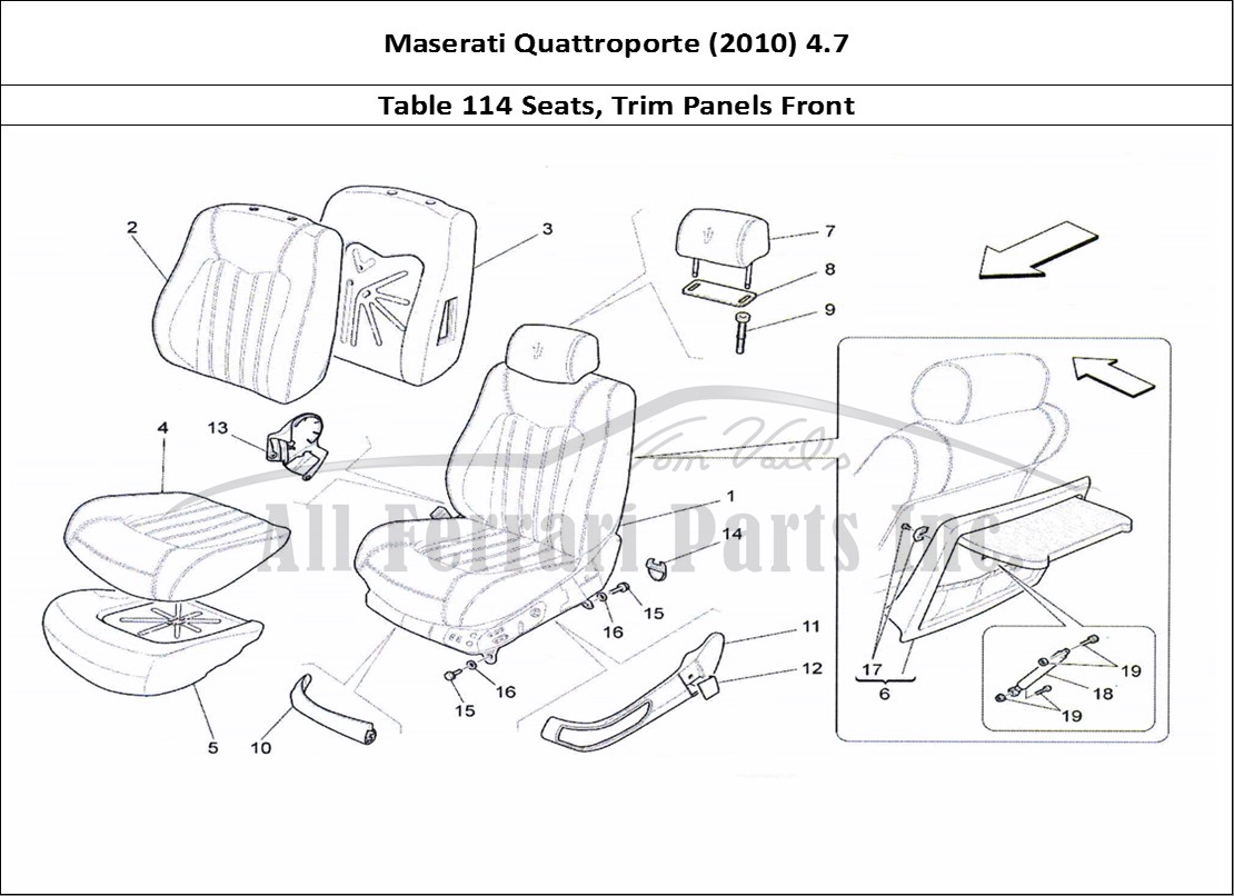 Ferrari Parts Maserati QTP. (2010) 4.7 Page 114 Front Seats: Trim Panels