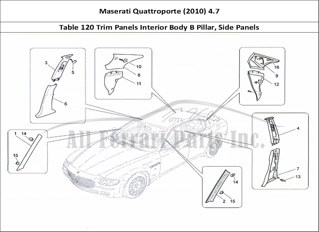 Ferrari Parts Maserati QTP. (2010) 4.7 Page 120 Passenger Compartment B P
