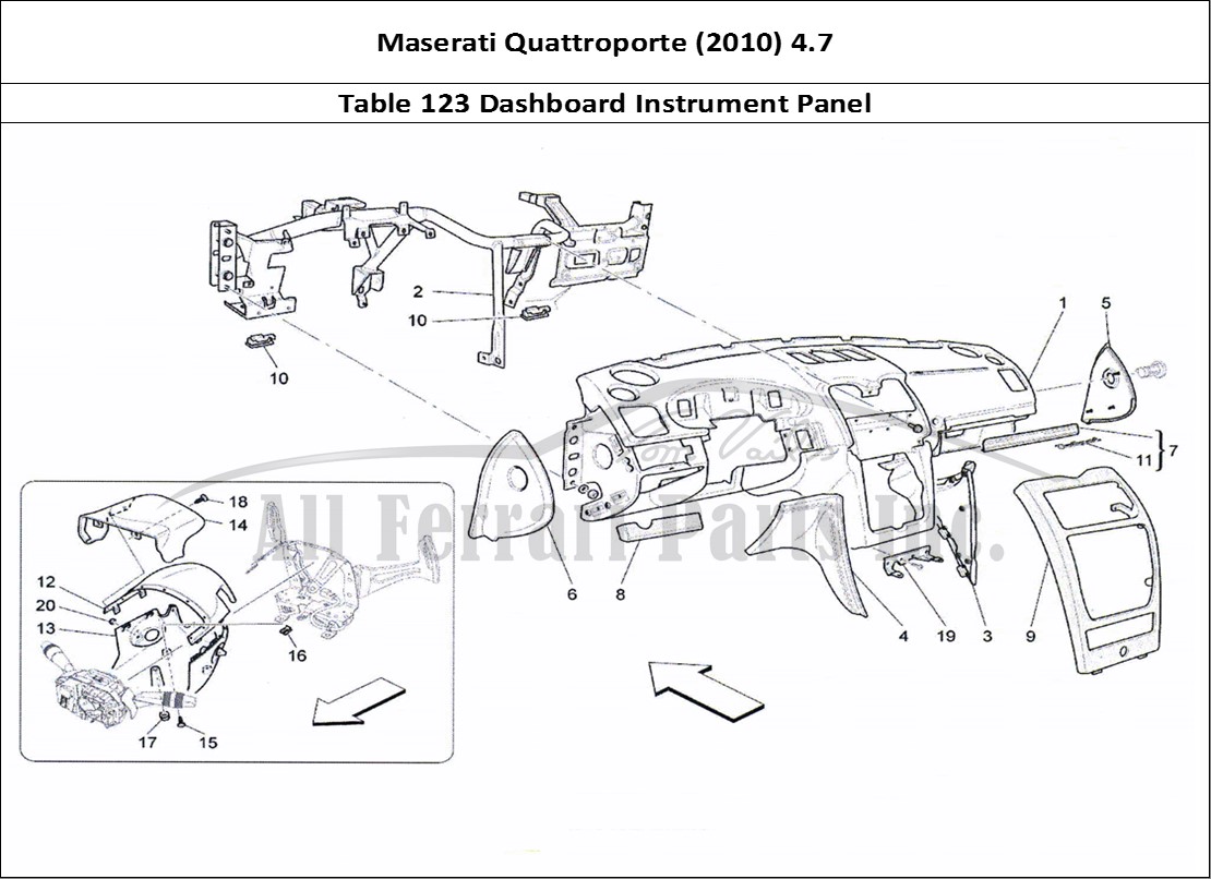 Ferrari Parts Maserati QTP. (2010) 4.7 Page 123 Dashboard Unit
