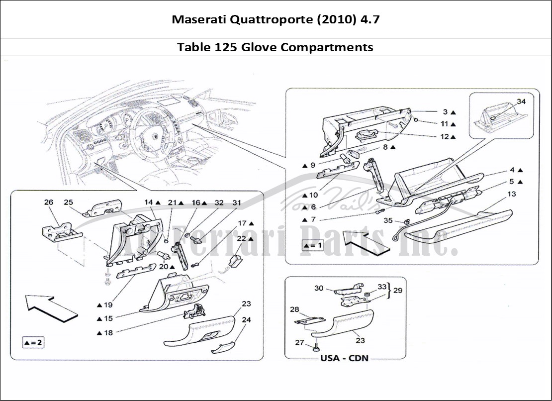 Ferrari Parts Maserati QTP. (2010) 4.7 Page 125 Glove Compartments
