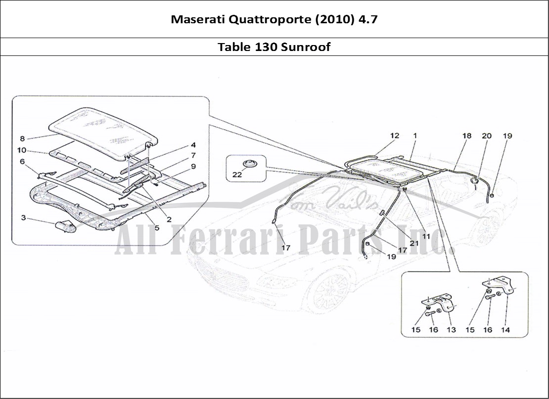 Ferrari Parts Maserati QTP. (2010) 4.7 Page 130 Sunroof