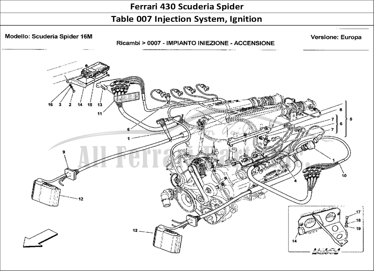 Ferrari Parts Ferrari 430 Scuderia Spider 16M Page 007 Impianto Iniezione - Acce