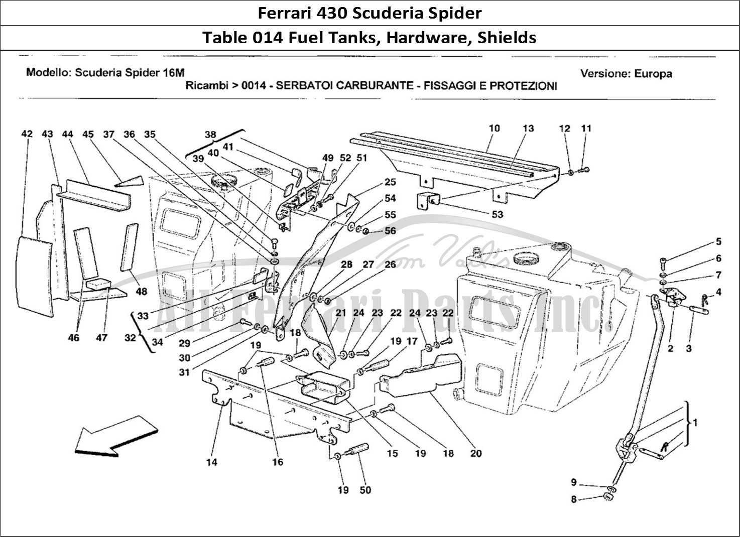 Ferrari Parts Ferrari 430 Scuderia Spider 16M Page 014 Serbatoi Carburante - Fis