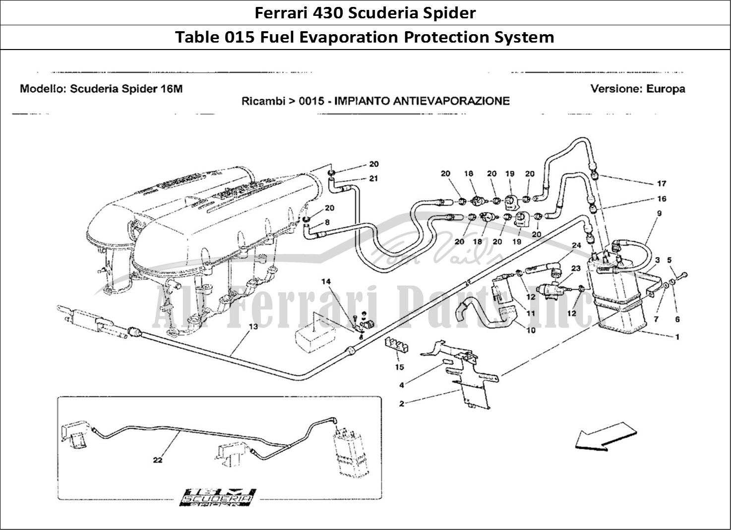 Ferrari Parts Ferrari 430 Scuderia Spider 16M Page 015 Impianto Antievaporazione