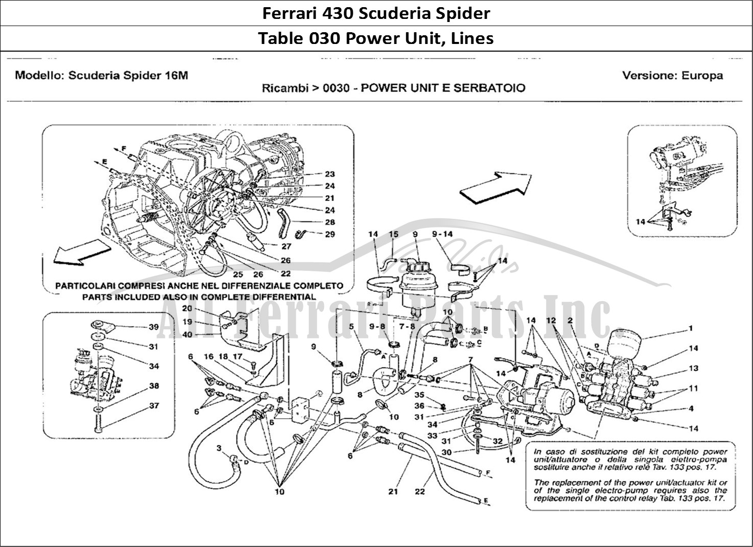 Ferrari Parts Ferrari 430 Scuderia Spider 16M Page 030 Power Unit e Serbatoio