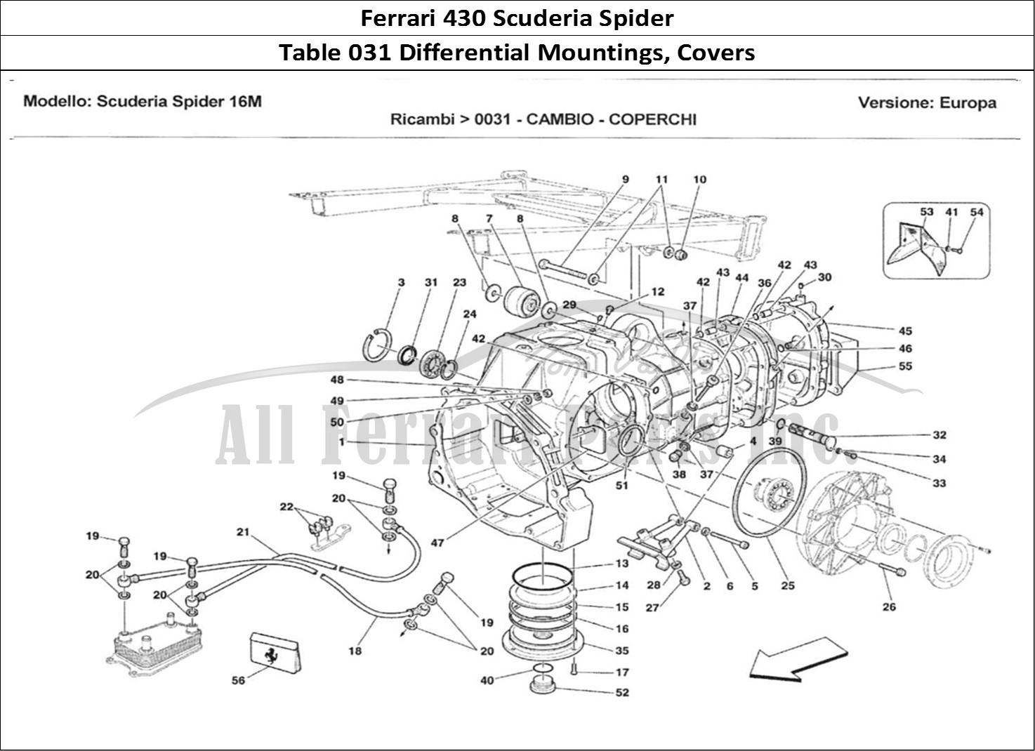 Ferrari Parts Ferrari 430 Scuderia Spider 16M Page 031 Cambio - Coperchi