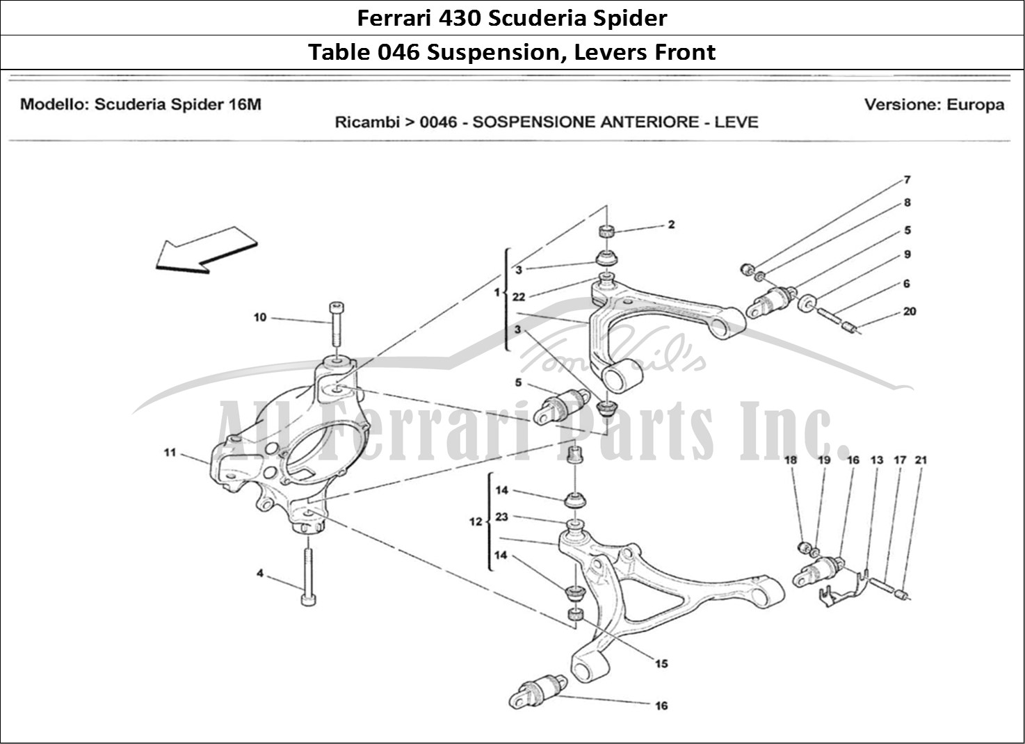 Ferrari Parts Ferrari 430 Scuderia Spider 16M Page 046 Sospensione Anteriore - L