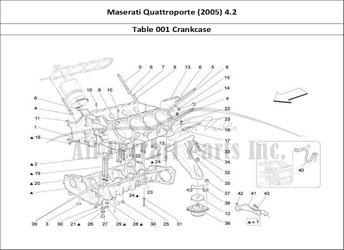 Ferrari Parts Maserati QTP. (2005) 4.2 Page 001 Crankcase