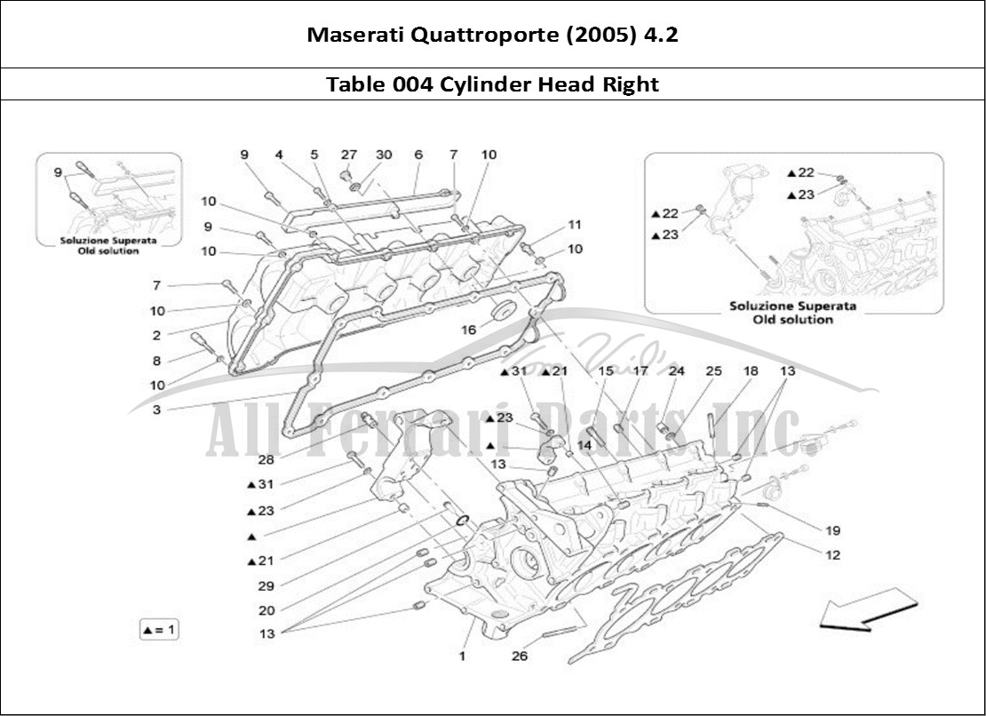 Ferrari Parts Maserati QTP. (2005) 4.2 Page 004 Rh Cylinder Head
