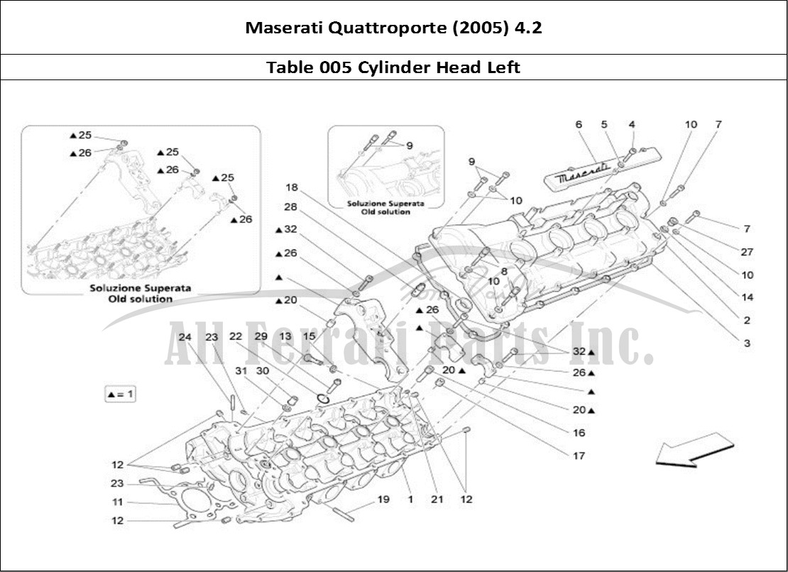 Ferrari Parts Maserati QTP. (2005) 4.2 Page 005 Lh Cylinder Head
