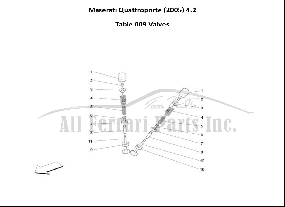Ferrari Parts Maserati QTP. (2005) 4.2 Page 009 Valves