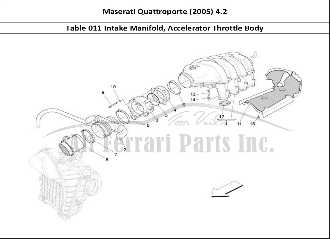 Ferrari Parts Maserati QTP. (2005) 4.2 Page 011 Intake Manifold And Thro