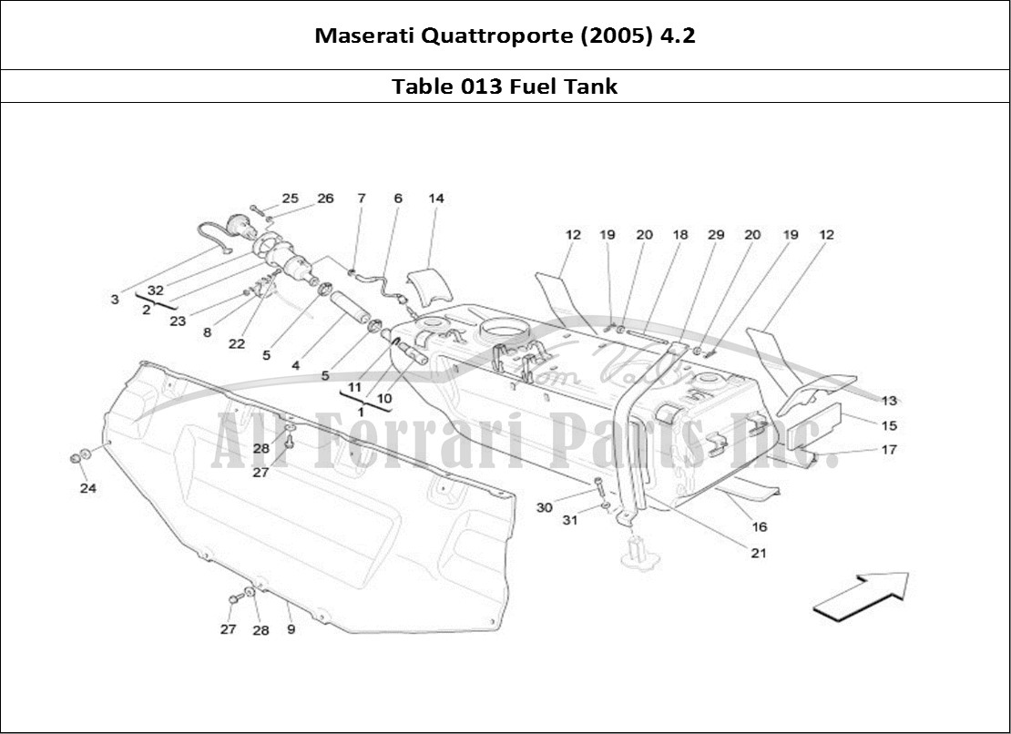 Ferrari Parts Maserati QTP. (2005) 4.2 Page 013 Fuel Tank