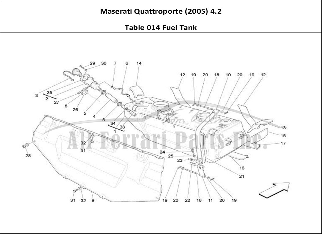 Ferrari Parts Maserati QTP. (2005) 4.2 Page 014 Fuel Tank