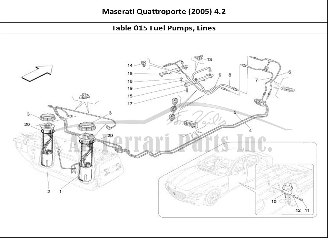 Ferrari Parts Maserati QTP. (2005) 4.2 Page 015 Fuel Pumps And Connectio