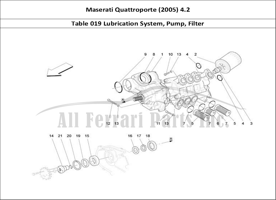 Ferrari Parts Maserati QTP. (2005) 4.2 Page 019 Lubrication System: Pump