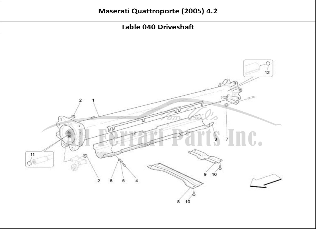 Ferrari Parts Maserati QTP. (2005) 4.2 Page 040 Transmission Pipe
