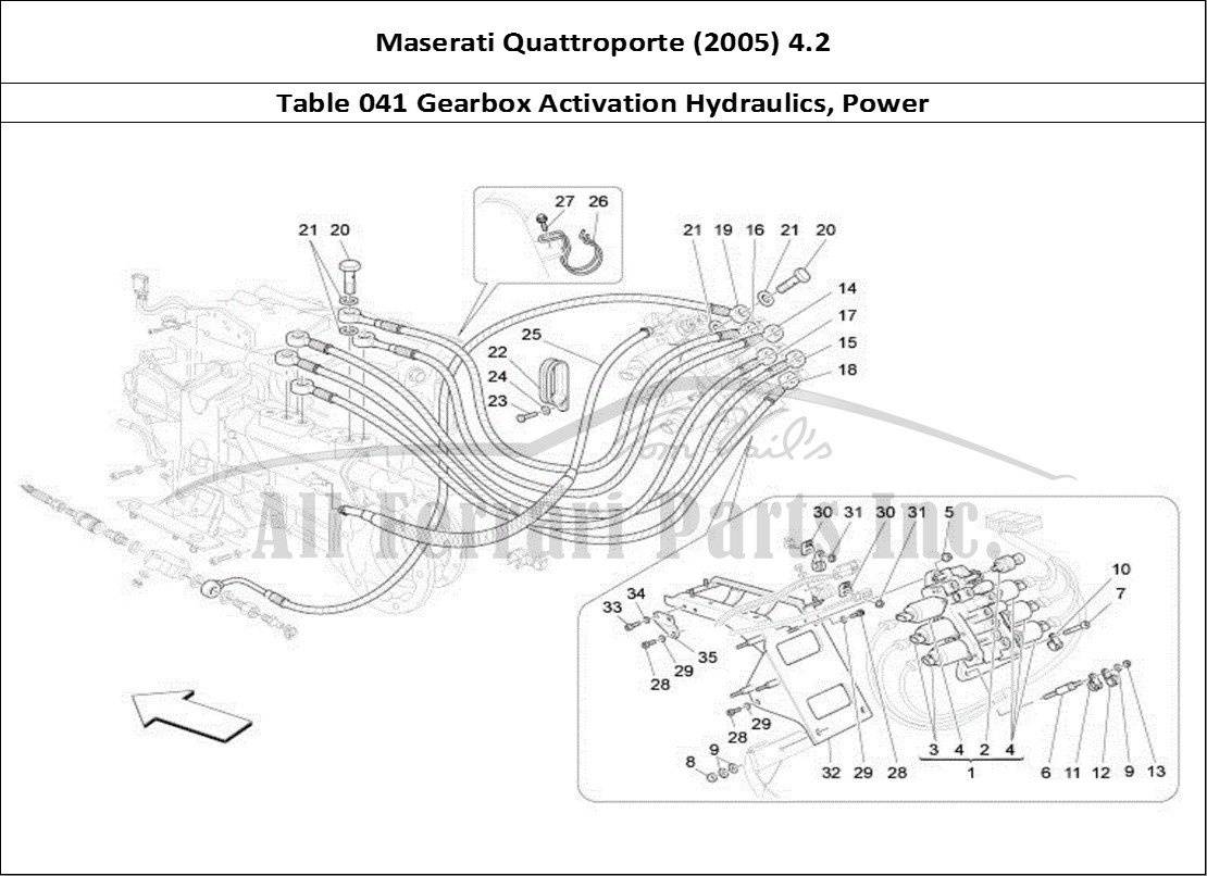Ferrari Parts Maserati QTP. (2005) 4.2 Page 041 Gearbox Activation Hydra