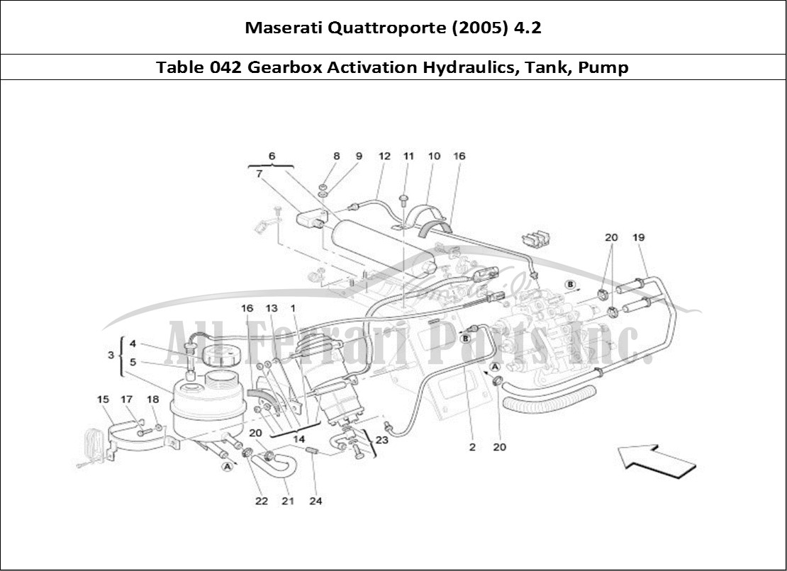 Ferrari Parts Maserati QTP. (2005) 4.2 Page 042 Gearbox Activation Hydra