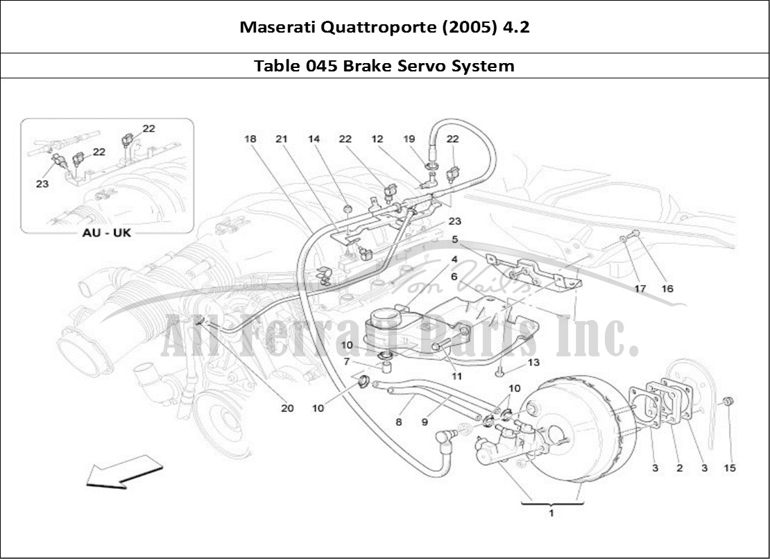Ferrari Parts Maserati QTP. (2005) 4.2 Page 045 Brake Servo System