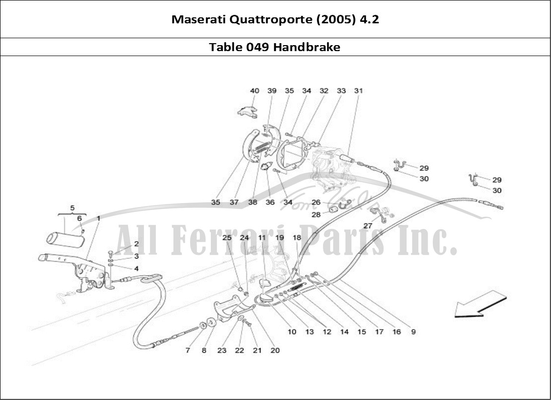 Ferrari Parts Maserati QTP. (2005) 4.2 Page 049 Handbrake
