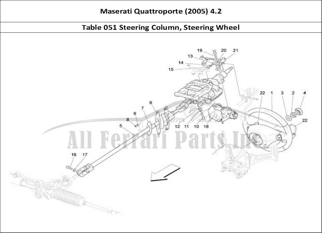 Ferrari Parts Maserati QTP. (2005) 4.2 Page 051 Steering Column And Stee