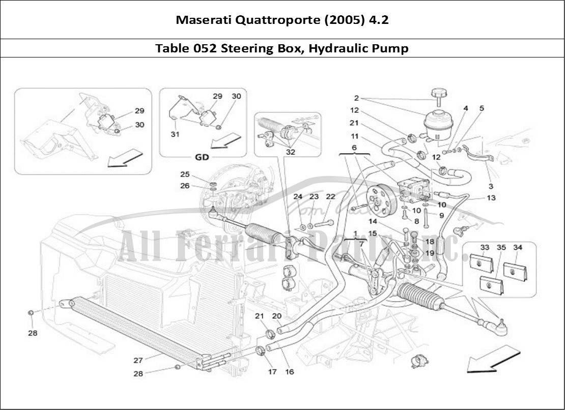 Ferrari Parts Maserati QTP. (2005) 4.2 Page 052 Steering Box And Hydraul
