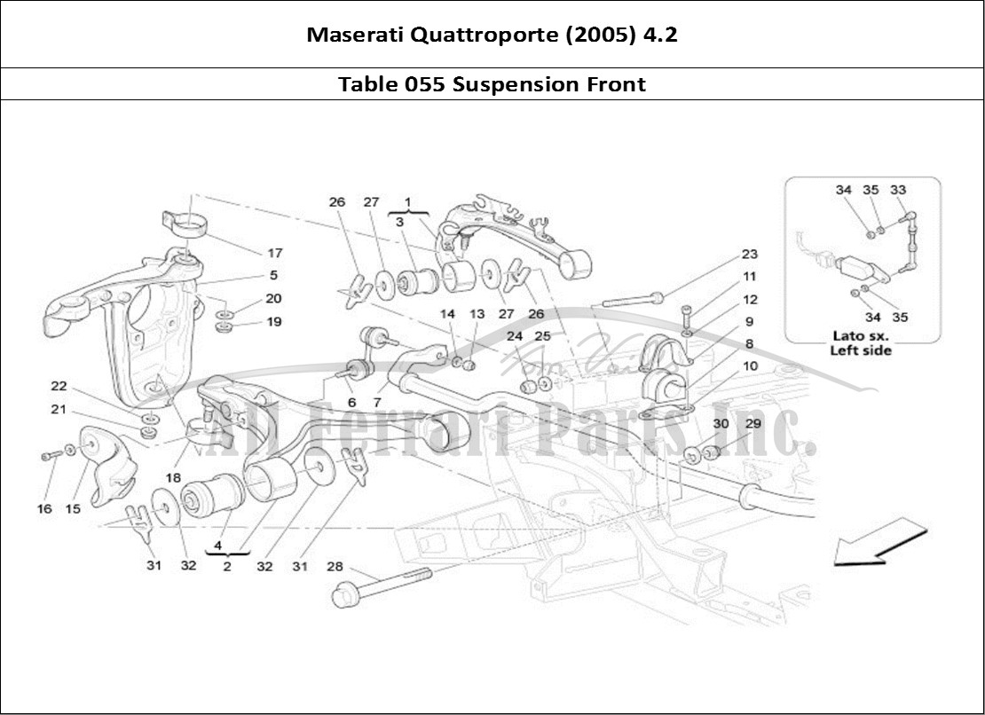 Ferrari Parts Maserati QTP. (2005) 4.2 Page 055 Front Suspension
