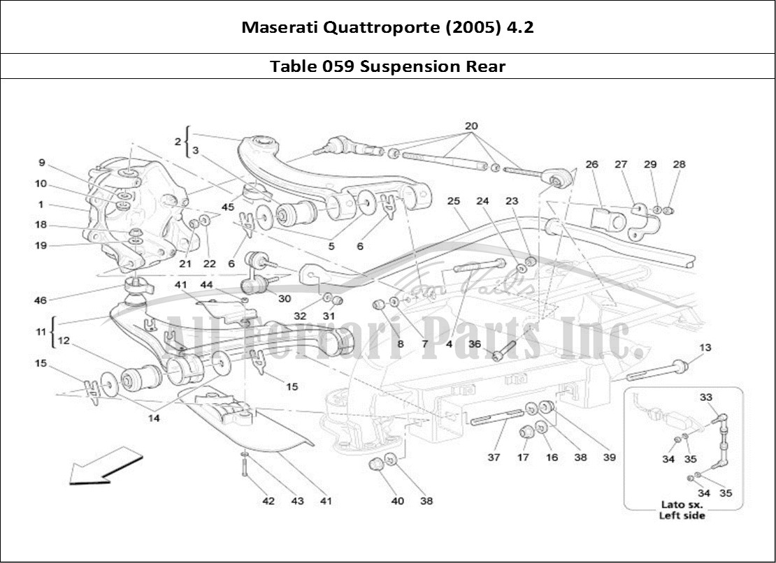 Ferrari Parts Maserati QTP. (2005) 4.2 Page 059 Rear Suspension