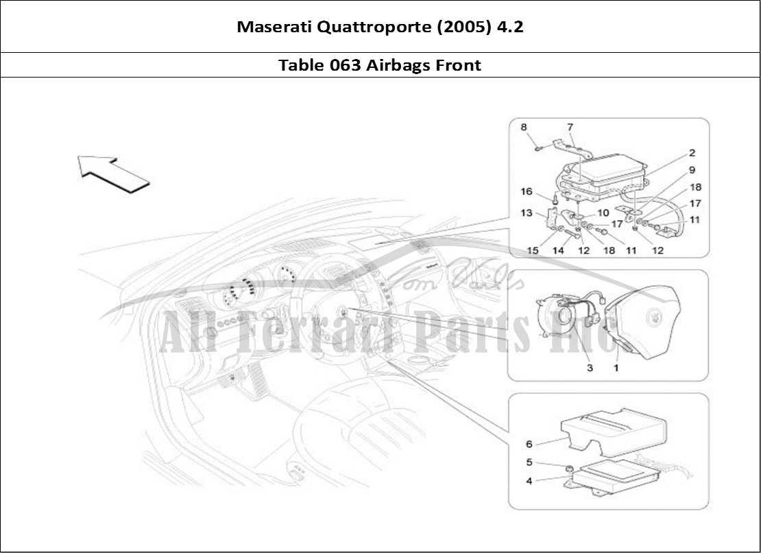 Ferrari Parts Maserati QTP. (2005) 4.2 Page 063 Front Airbag System