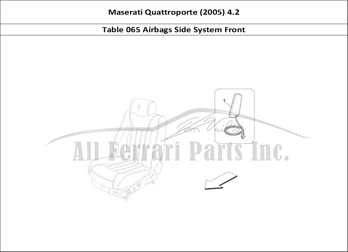 Ferrari Parts Maserati QTP. (2005) 4.2 Page 065 Front Side Bag System