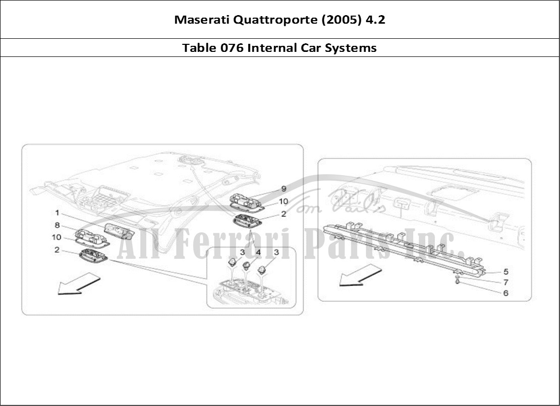 Ferrari Parts Maserati QTP. (2005) 4.2 Page 076 Internal Vehicle Devices
