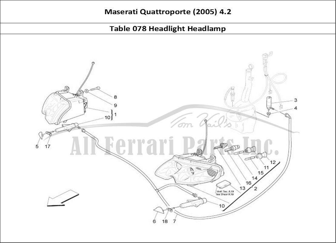 Ferrari Parts Maserati QTP. (2005) 4.2 Page 078 Headlight Clusters