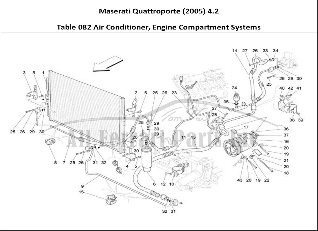 Ferrari Parts Maserati QTP. (2005) 4.2 Page 082 A/c Unit: Engine Compart