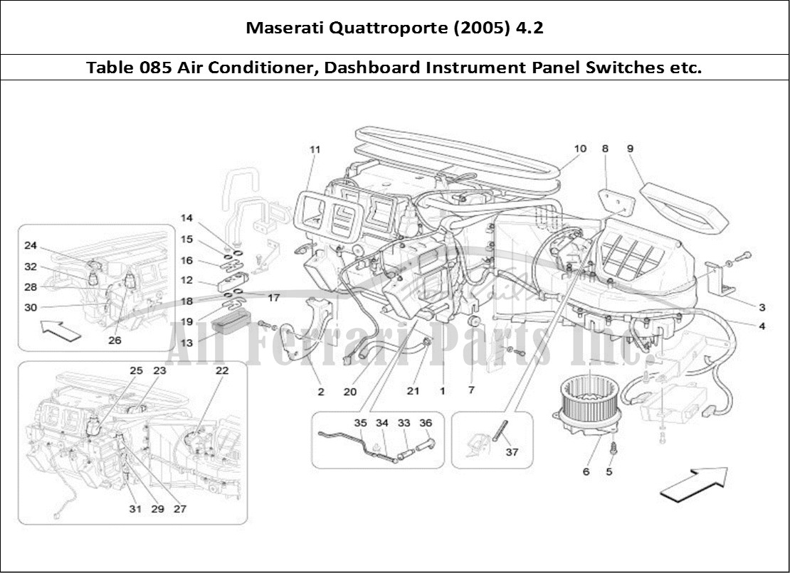 Ferrari Parts Maserati QTP. (2005) 4.2 Page 085 A/c Unit: Dashboard Devi
