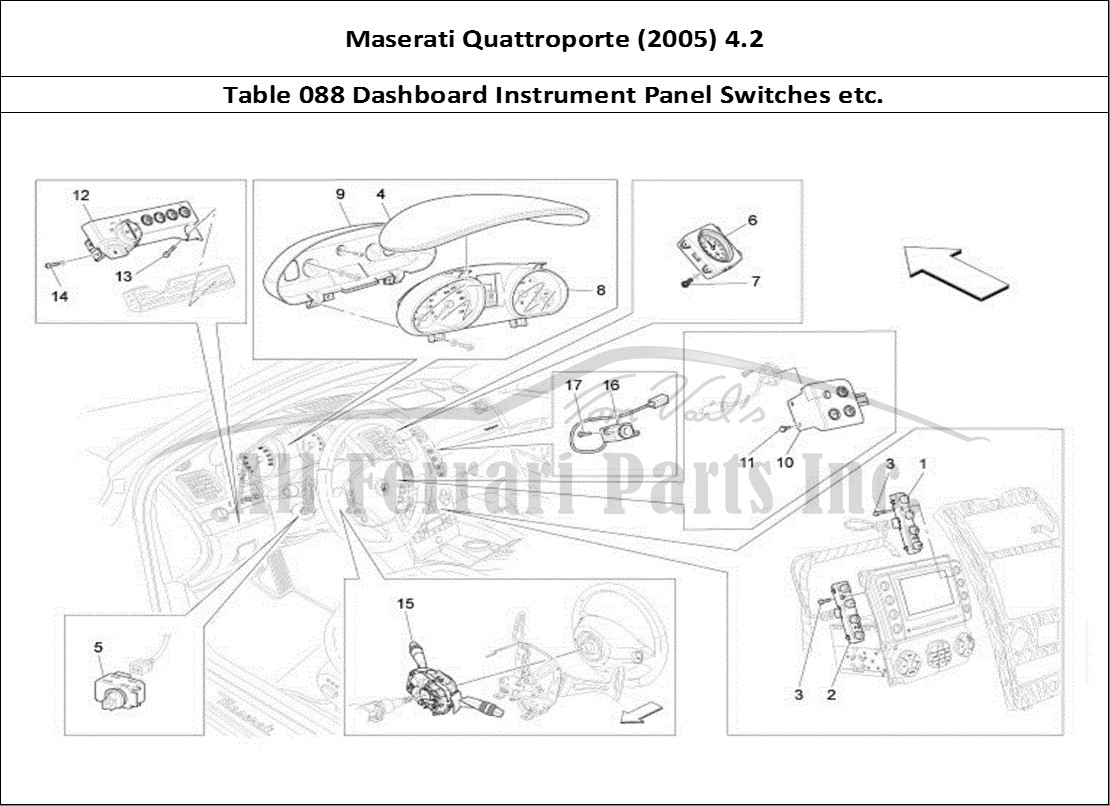 Ferrari Parts Maserati QTP. (2005) 4.2 Page 088 Dashboard Devices