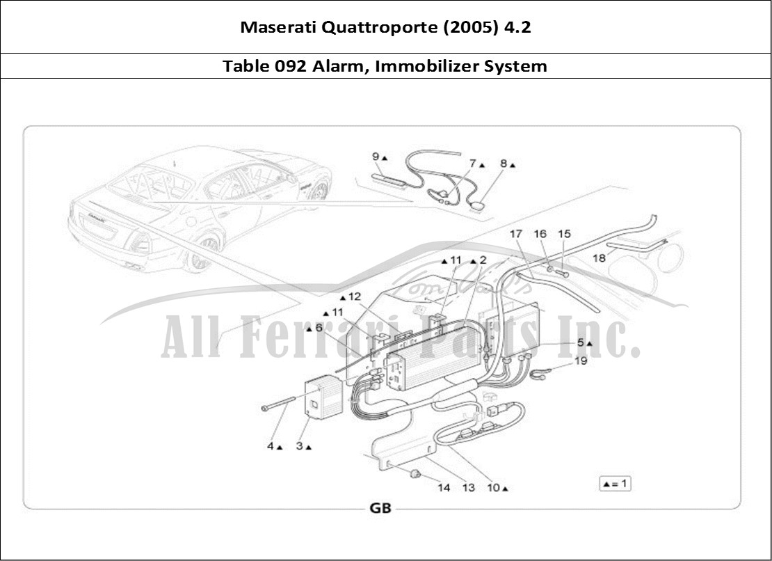 Ferrari Parts Maserati QTP. (2005) 4.2 Page 092 Alarm And Immobilizer Sy