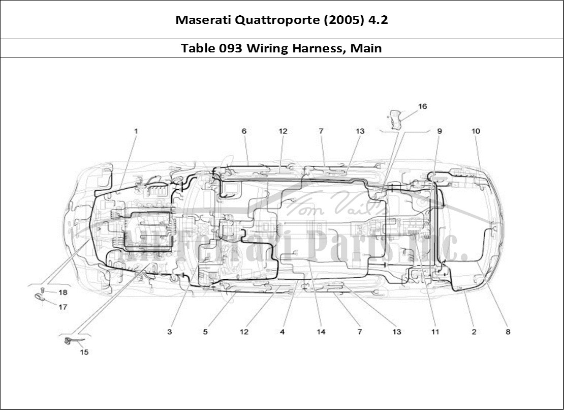 Ferrari Parts Maserati QTP. (2005) 4.2 Page 093 Main Wiring