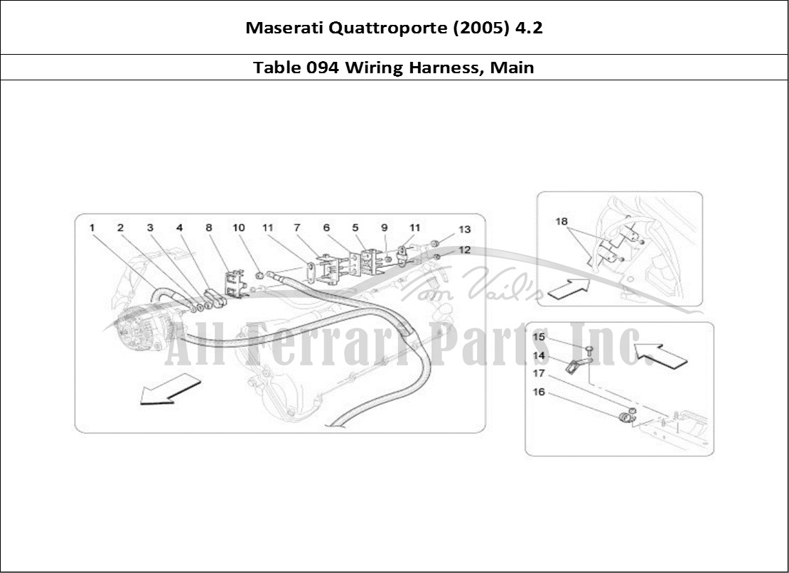 Ferrari Parts Maserati QTP. (2005) 4.2 Page 094 Main Wiring