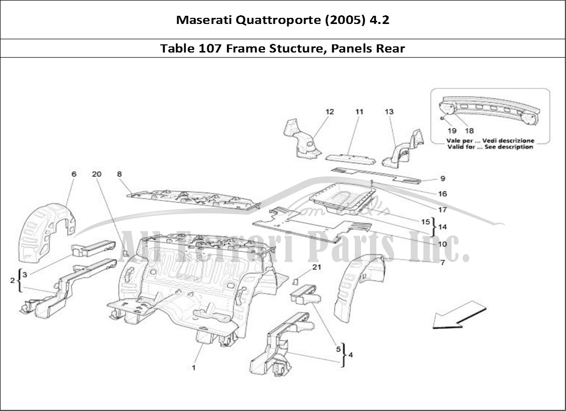 Ferrari Parts Maserati QTP. (2005) 4.2 Page 107 Rear Structural Frames A
