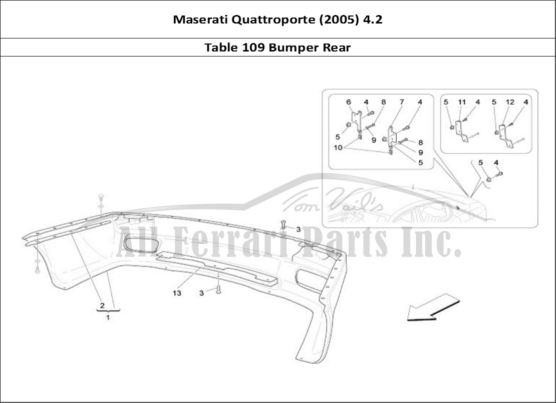 Ferrari Parts Maserati QTP. (2005) 4.2 Page 109 Rear Bumper